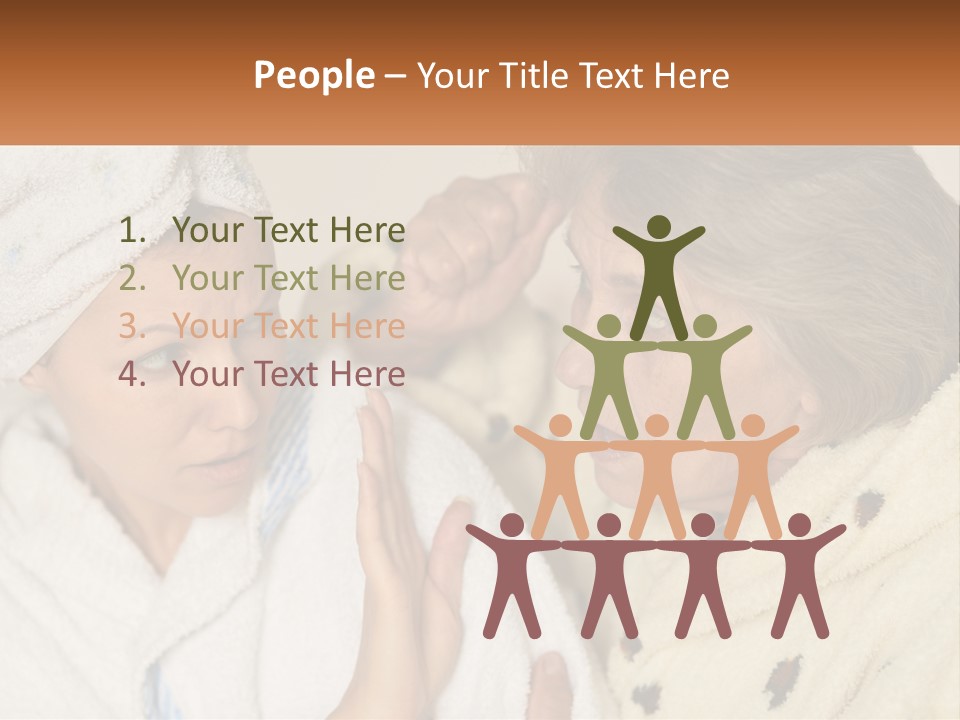 A Woman In A Bathrobe And A Woman With A Towel On Her Head PowerPoint Template