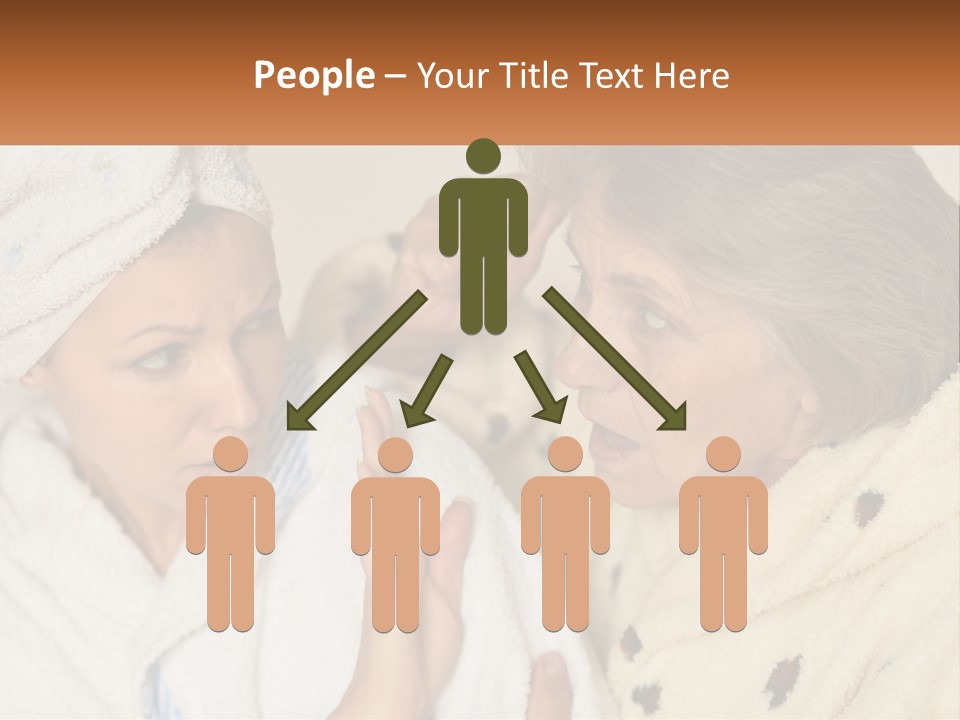 A Woman In A Bathrobe And A Woman With A Towel On Her Head PowerPoint Template