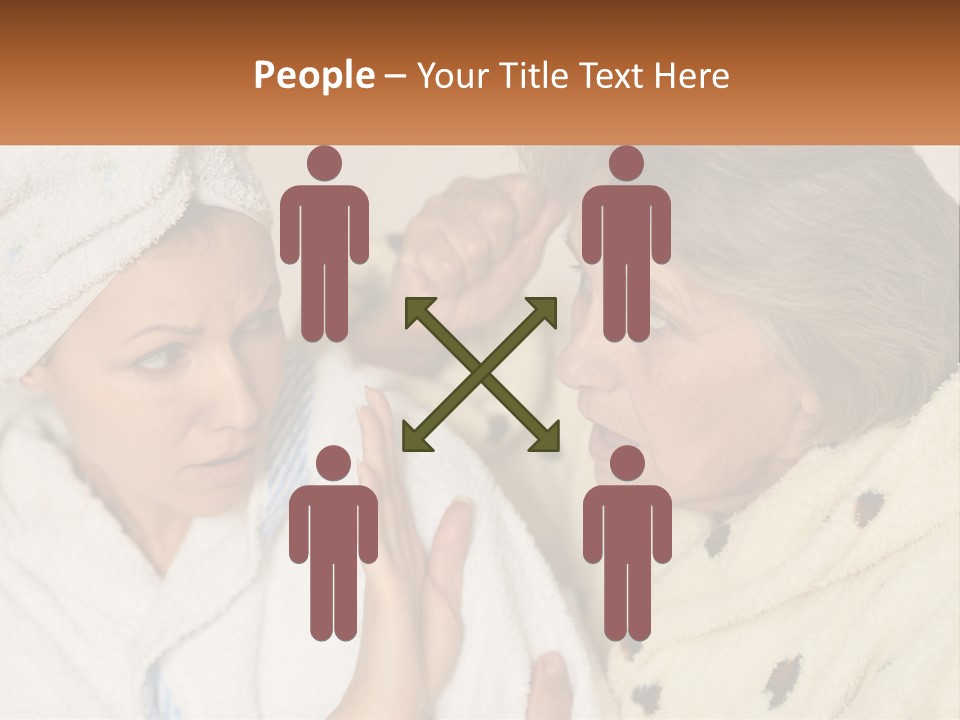 A Woman In A Bathrobe And A Woman With A Towel On Her Head PowerPoint Template