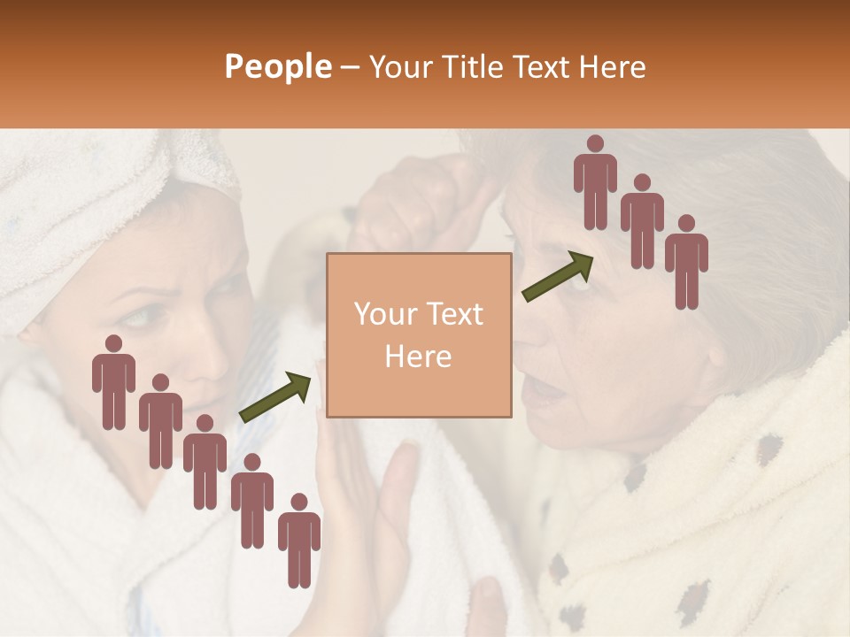 A Woman In A Bathrobe And A Woman With A Towel On Her Head PowerPoint Template