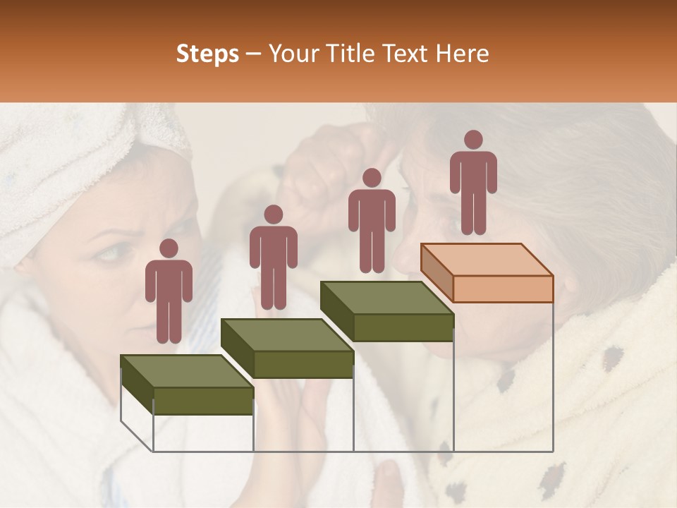 A Woman In A Bathrobe And A Woman With A Towel On Her Head PowerPoint Template
