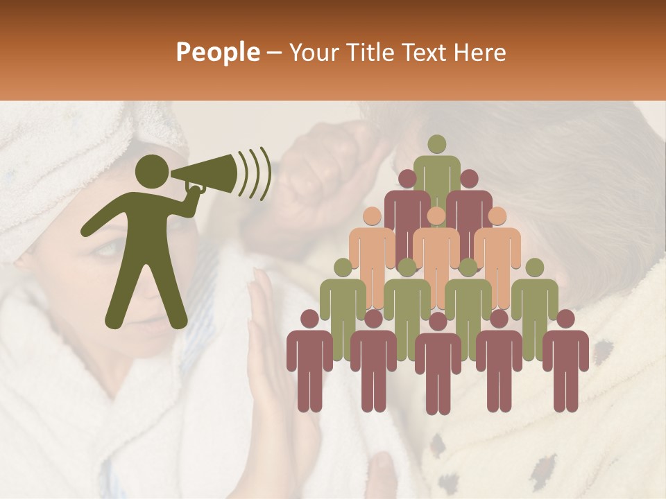 A Woman In A Bathrobe And A Woman With A Towel On Her Head PowerPoint Template