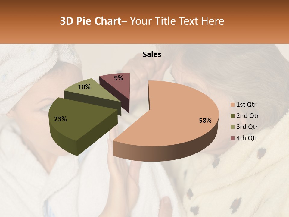 A Woman In A Bathrobe And A Woman With A Towel On Her Head PowerPoint Template