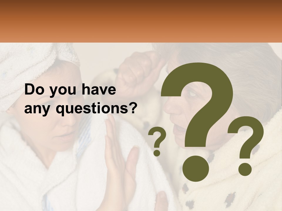 A Woman In A Bathrobe And A Woman With A Towel On Her Head PowerPoint Template