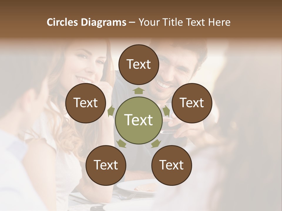 A Group Of People Sitting Around A Table Drinking Wine PowerPoint Template