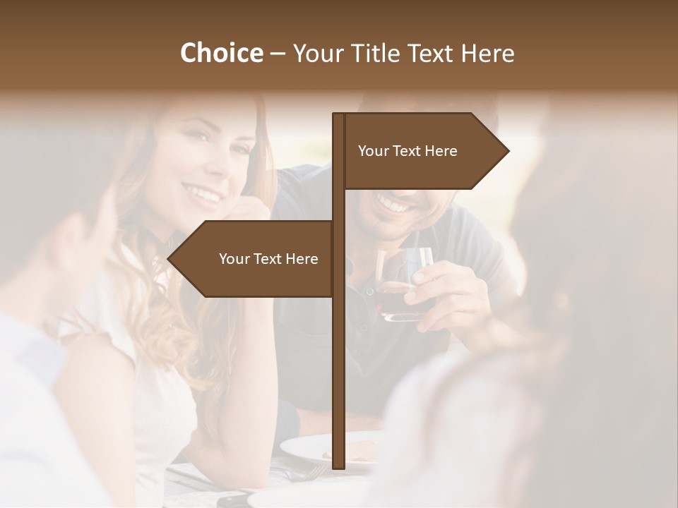 A Group Of People Sitting Around A Table Drinking Wine PowerPoint Template