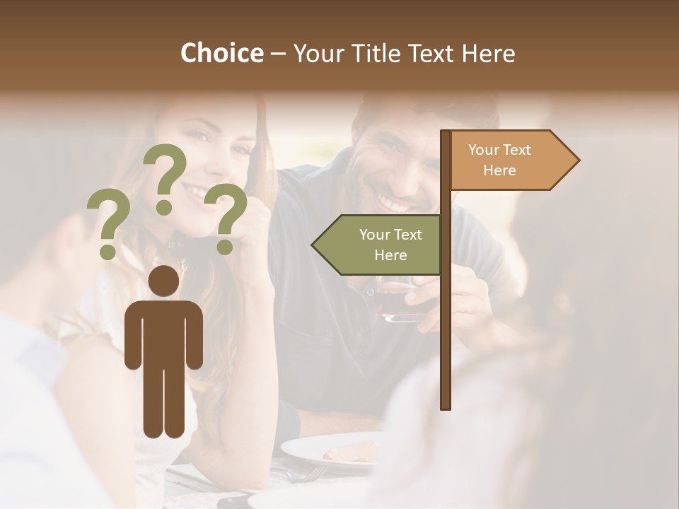 A Group Of People Sitting Around A Table Drinking Wine PowerPoint Template