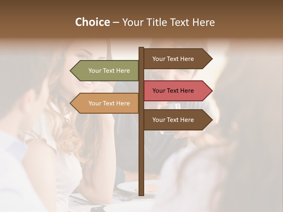 A Group Of People Sitting Around A Table Drinking Wine PowerPoint Template