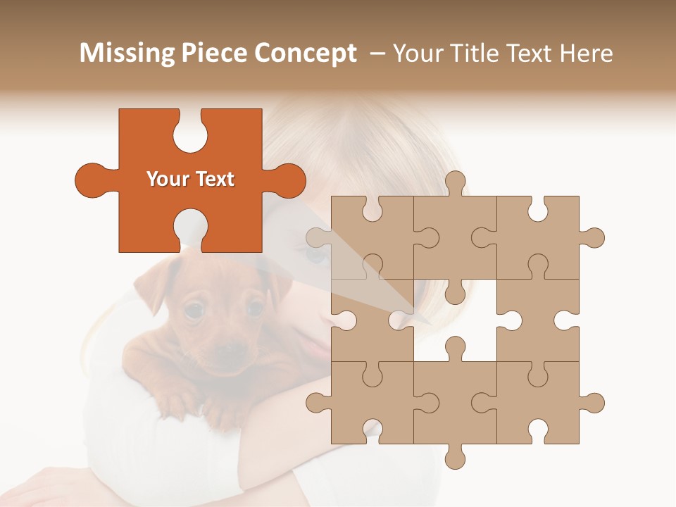 A Little Girl Holding A Puppy Powerpoint Template PowerPoint Template