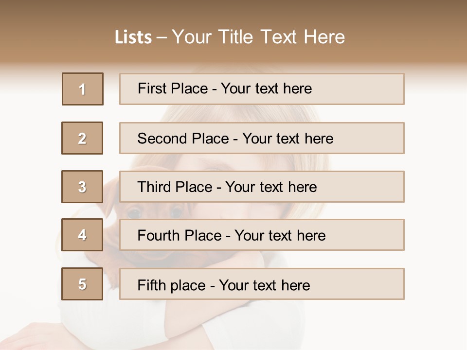 A Little Girl Holding A Puppy Powerpoint Template PowerPoint Template