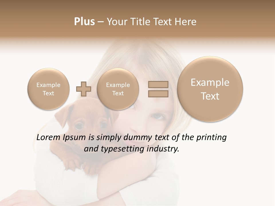 A Little Girl Holding A Puppy Powerpoint Template PowerPoint Template