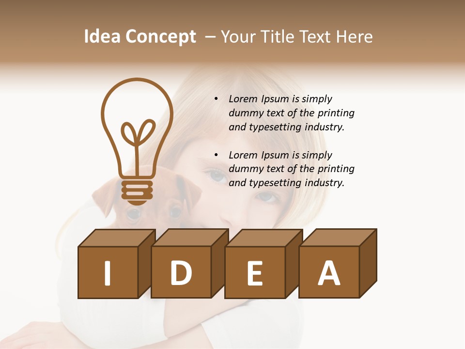 A Little Girl Holding A Puppy Powerpoint Template PowerPoint Template
