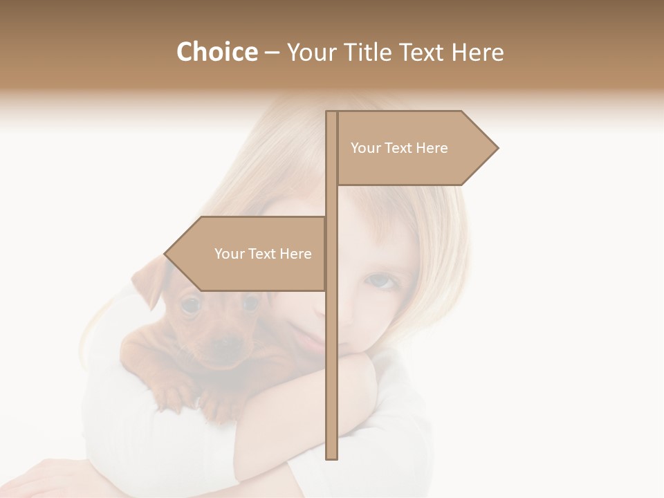 A Little Girl Holding A Puppy Powerpoint Template PowerPoint Template