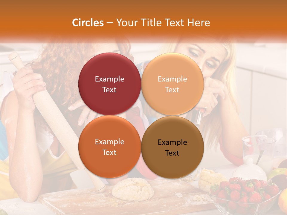 Two Women In The Kitchen With Rolling Dough PowerPoint Template