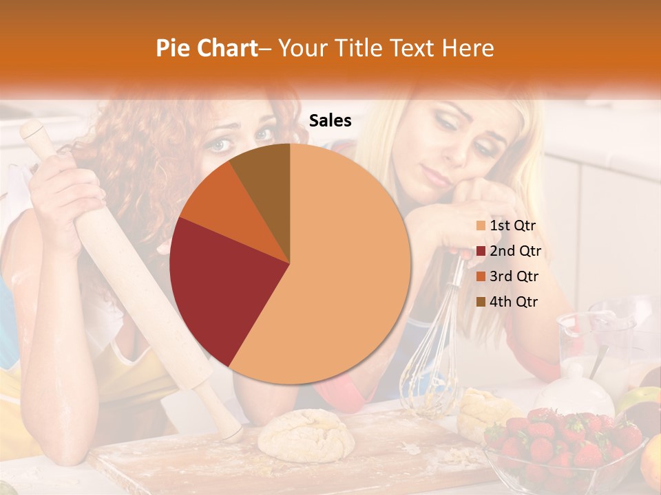 Two Women In The Kitchen With Rolling Dough PowerPoint Template