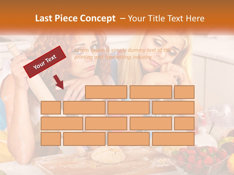 Two Women In The Kitchen With Rolling Dough PowerPoint Template