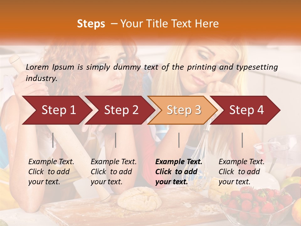 Two Women In The Kitchen With Rolling Dough PowerPoint Template