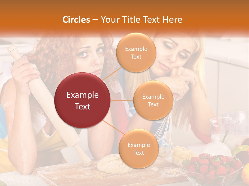 Two Women In The Kitchen With Rolling Dough PowerPoint Template