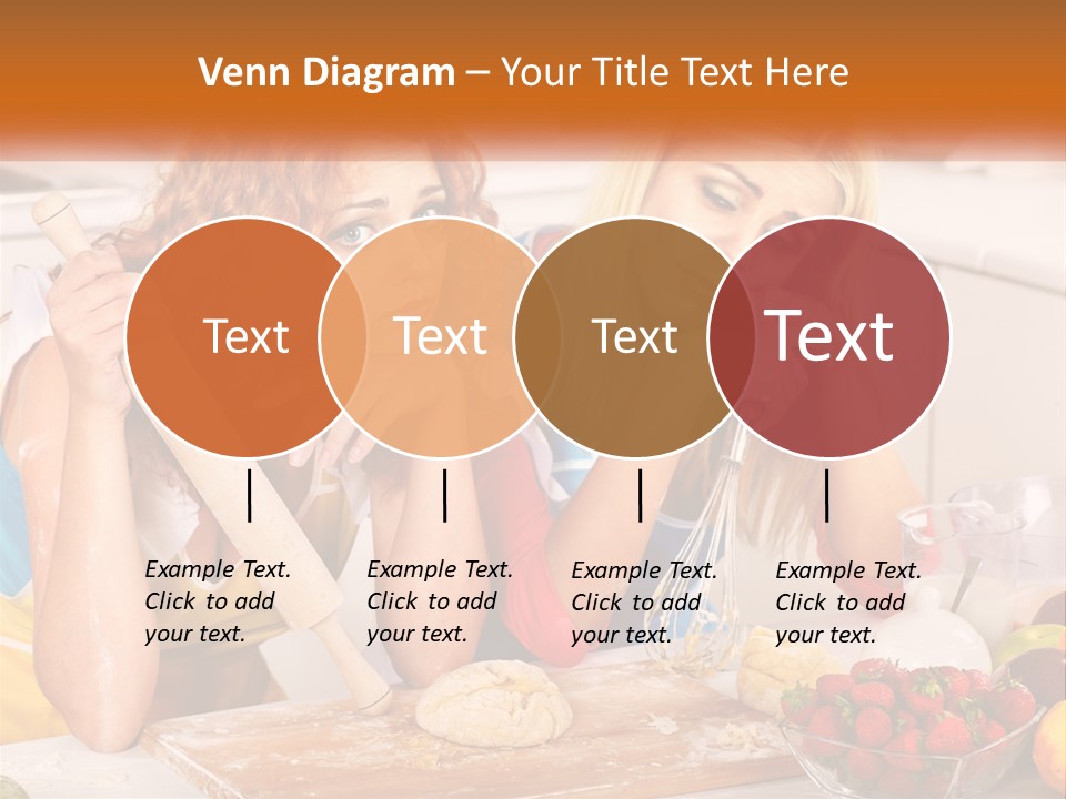 Two Women In The Kitchen With Rolling Dough PowerPoint Template