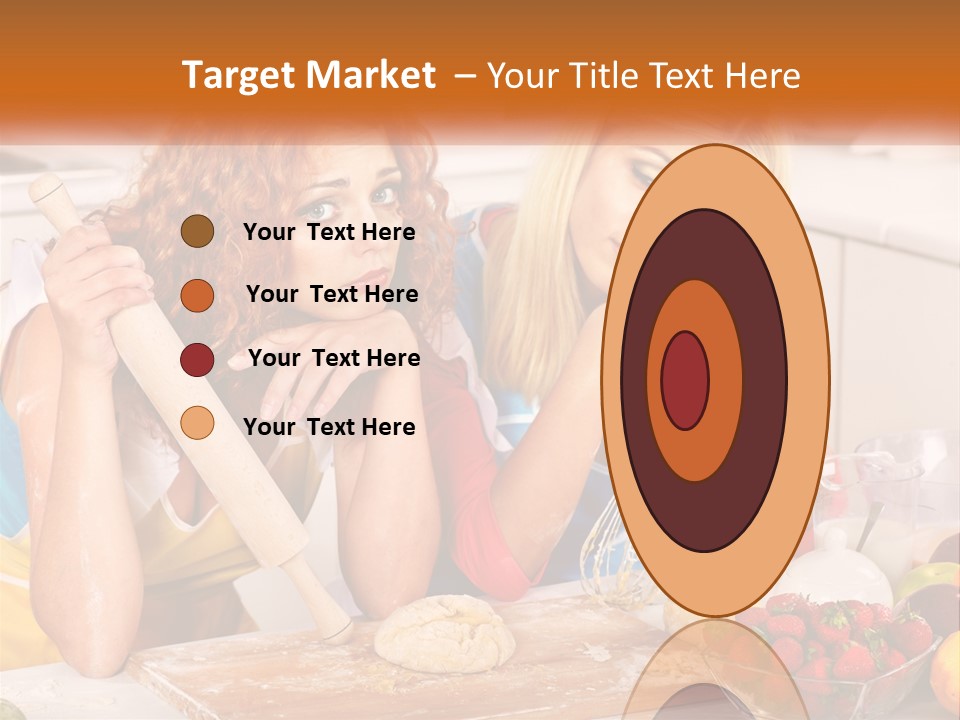 Two Women In The Kitchen With Rolling Dough PowerPoint Template