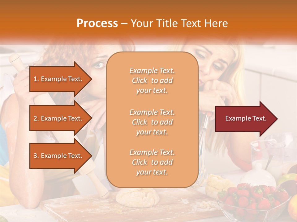 Two Women In The Kitchen With Rolling Dough PowerPoint Template