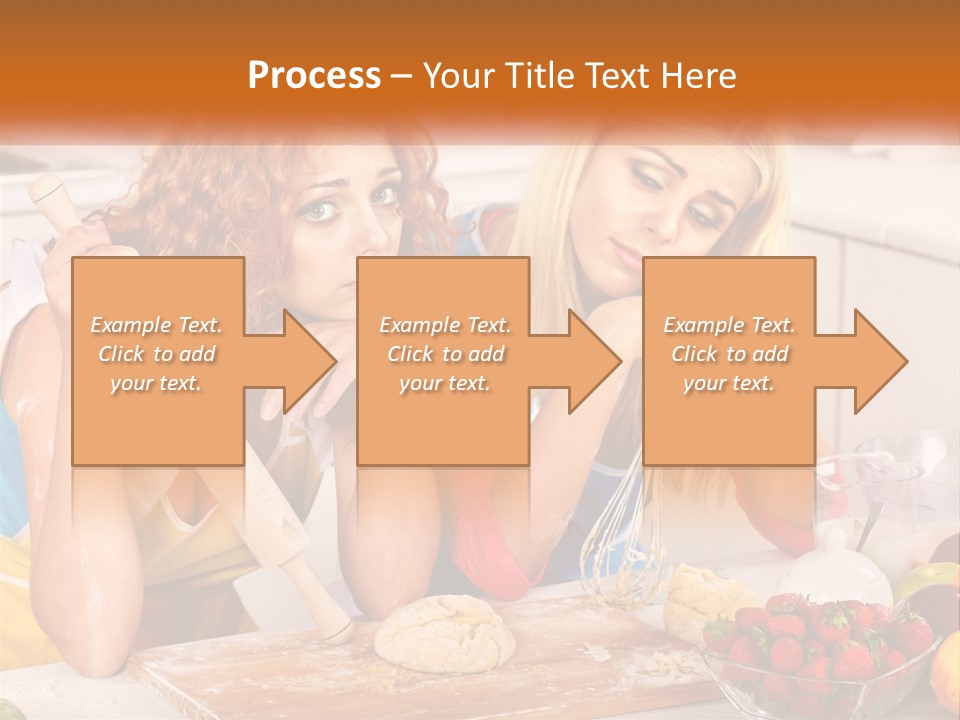Two Women In The Kitchen With Rolling Dough PowerPoint Template