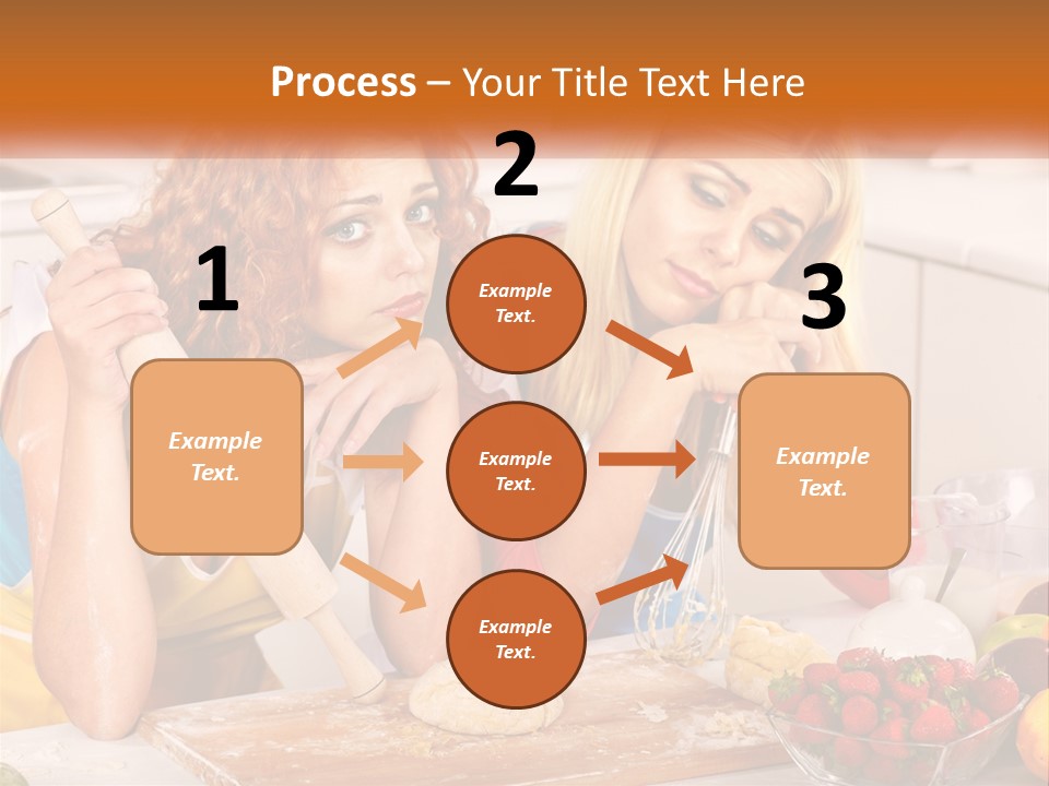 Two Women In The Kitchen With Rolling Dough PowerPoint Template