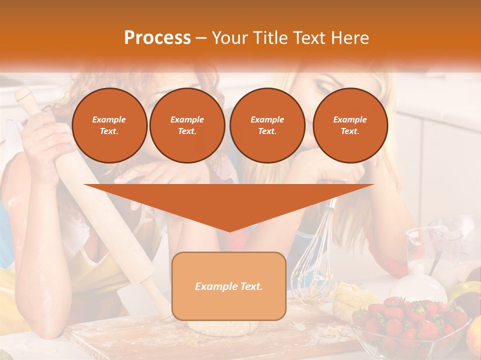 Two Women In The Kitchen With Rolling Dough PowerPoint Template