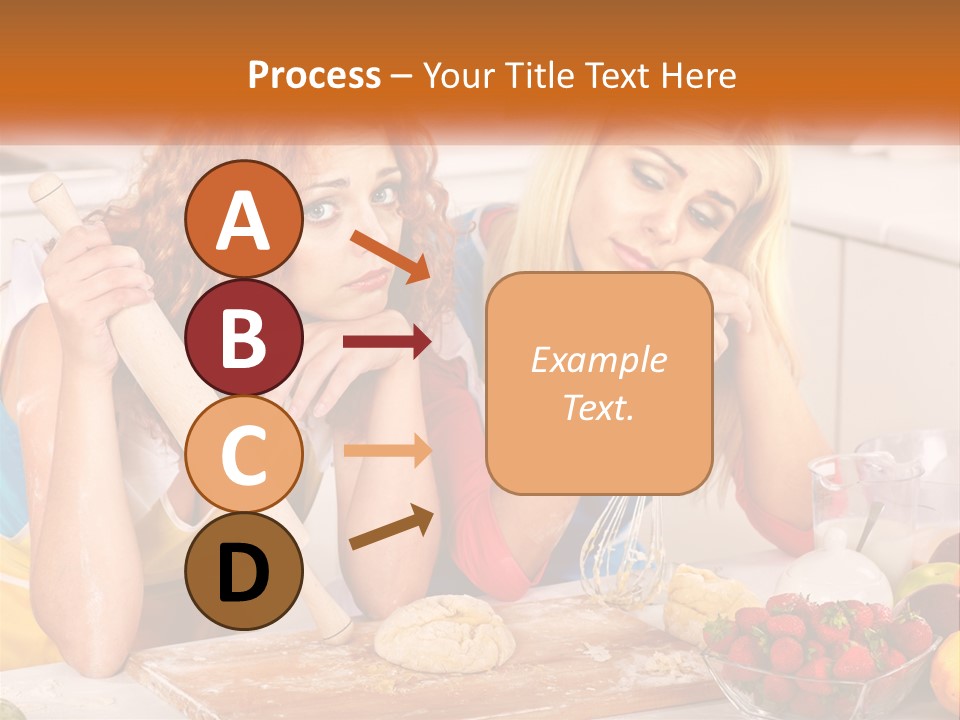 Two Women In The Kitchen With Rolling Dough PowerPoint Template