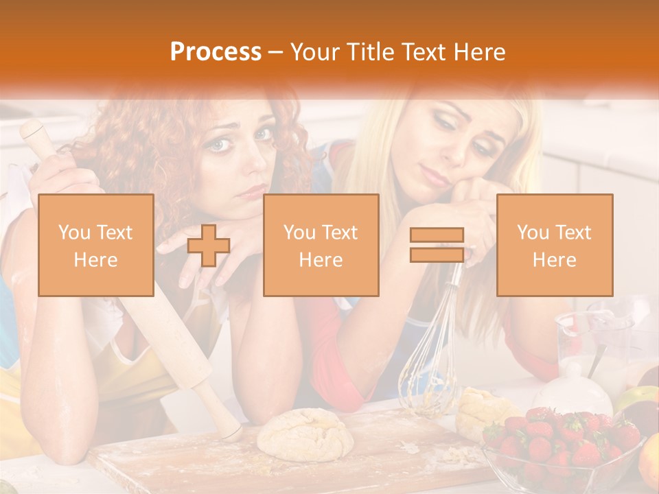 Two Women In The Kitchen With Rolling Dough PowerPoint Template