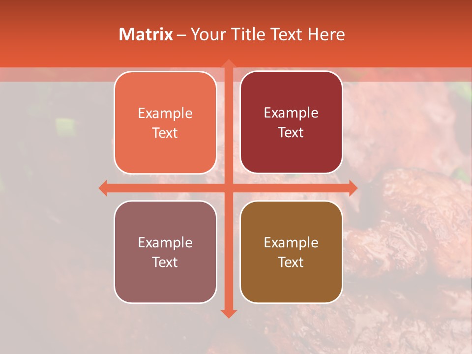 A Red Plate With Meat And Vegetables On It PowerPoint Template