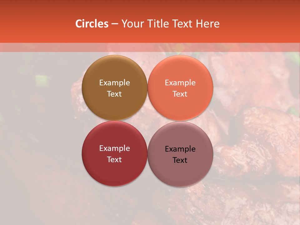 A Red Plate With Meat And Vegetables On It PowerPoint Template