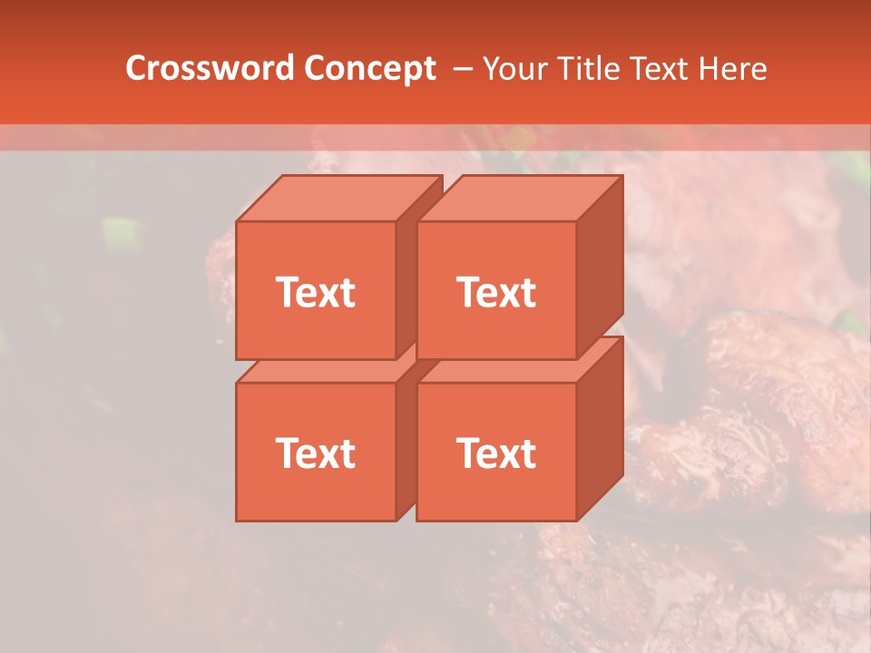 A Red Plate With Meat And Vegetables On It PowerPoint Template