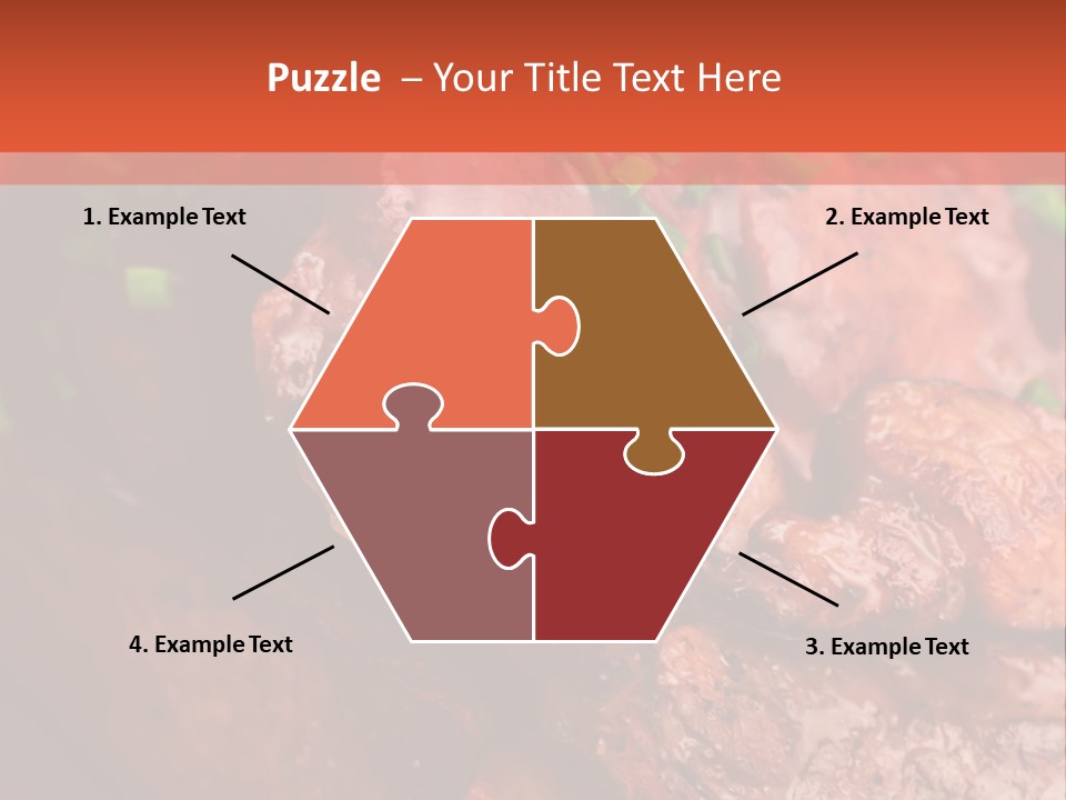 A Red Plate With Meat And Vegetables On It PowerPoint Template