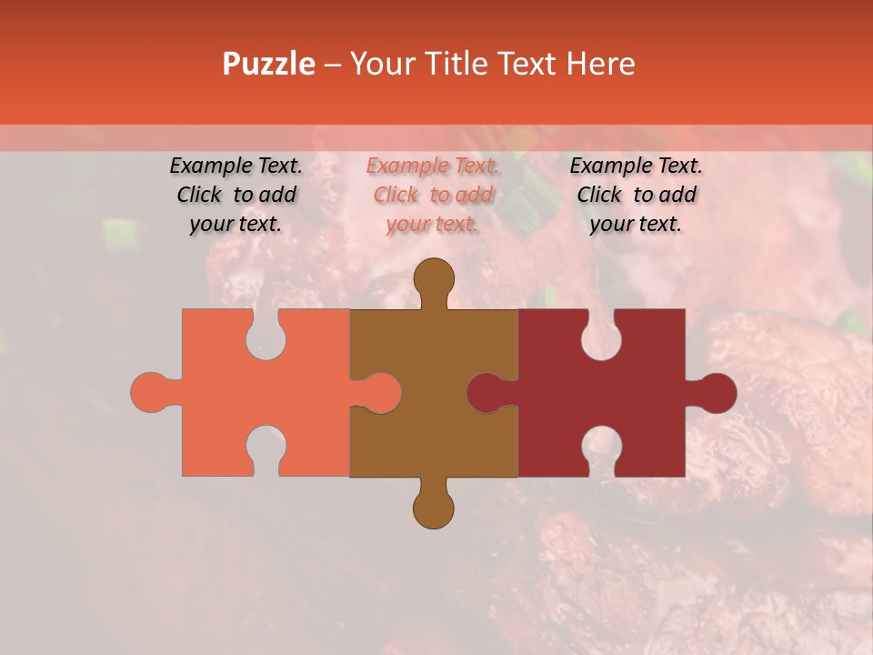 A Red Plate With Meat And Vegetables On It PowerPoint Template