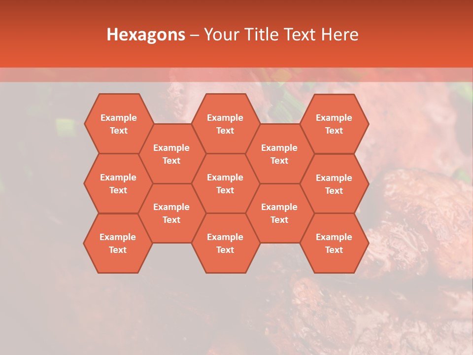 A Red Plate With Meat And Vegetables On It PowerPoint Template