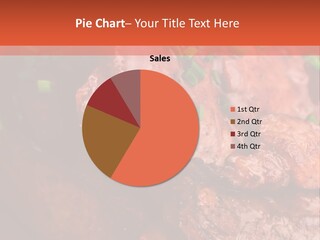 A Red Plate With Meat And Vegetables On It PowerPoint Template