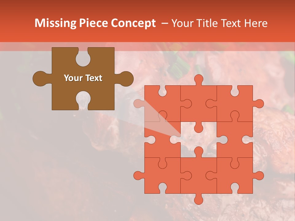 A Red Plate With Meat And Vegetables On It PowerPoint Template