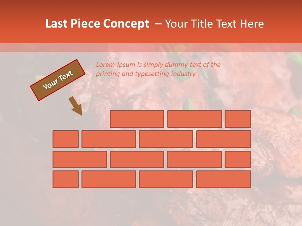 A Red Plate With Meat And Vegetables On It PowerPoint Template