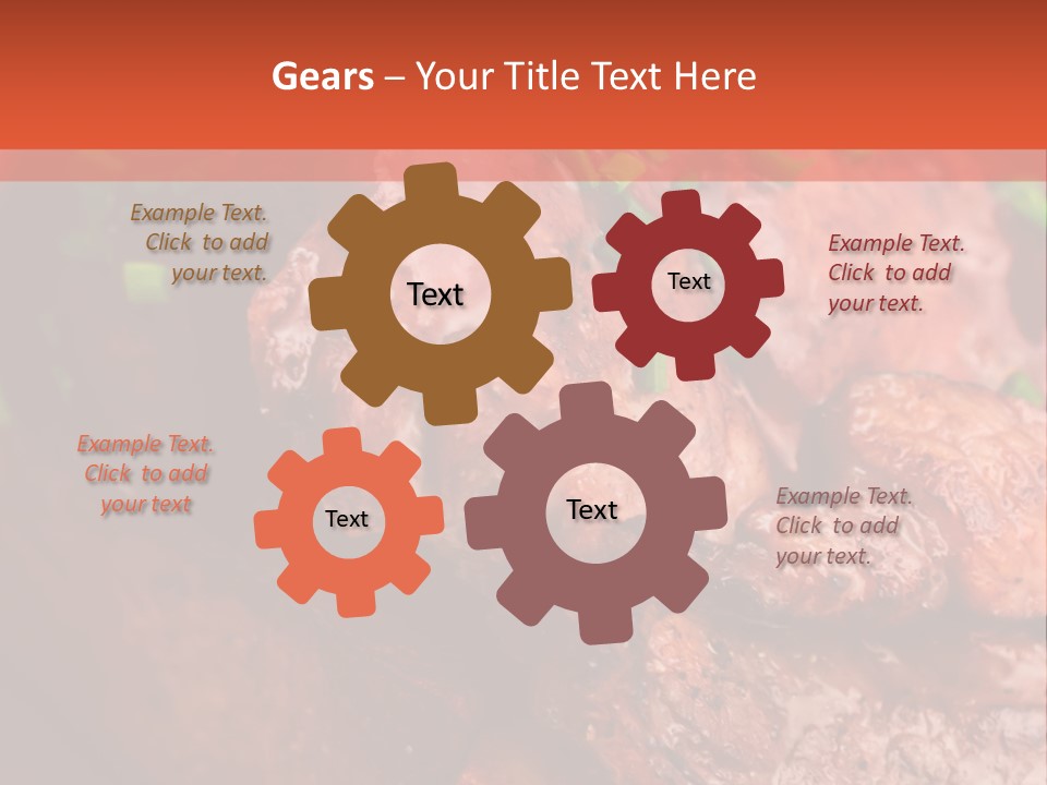 A Red Plate With Meat And Vegetables On It PowerPoint Template