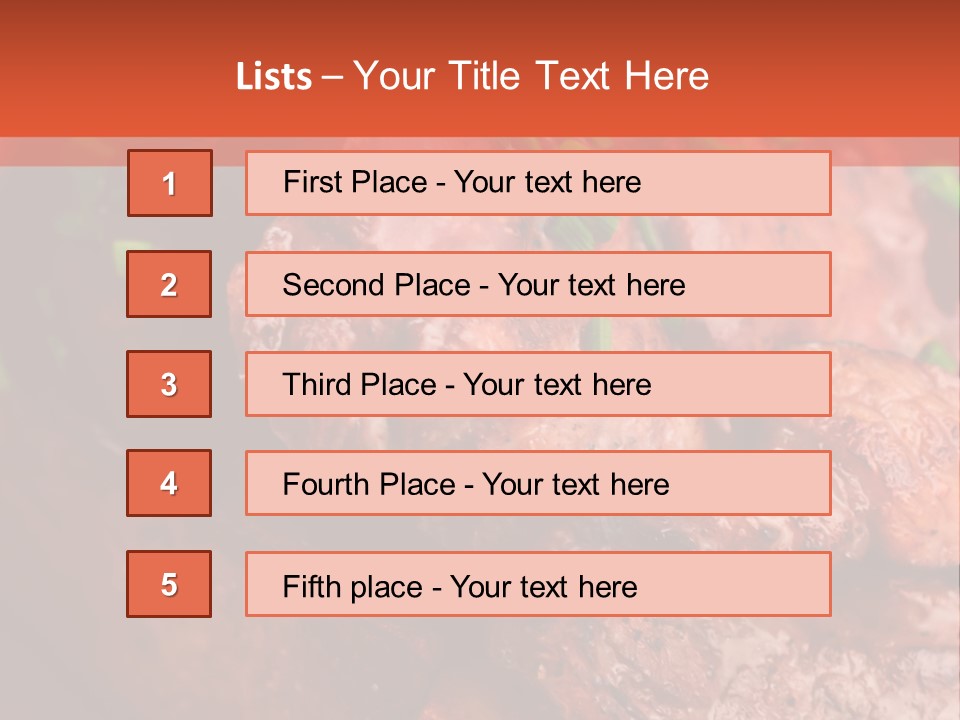A Red Plate With Meat And Vegetables On It PowerPoint Template