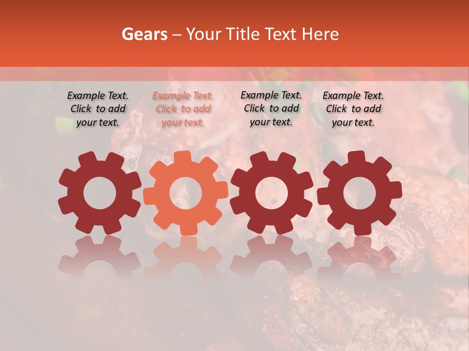 A Red Plate With Meat And Vegetables On It PowerPoint Template