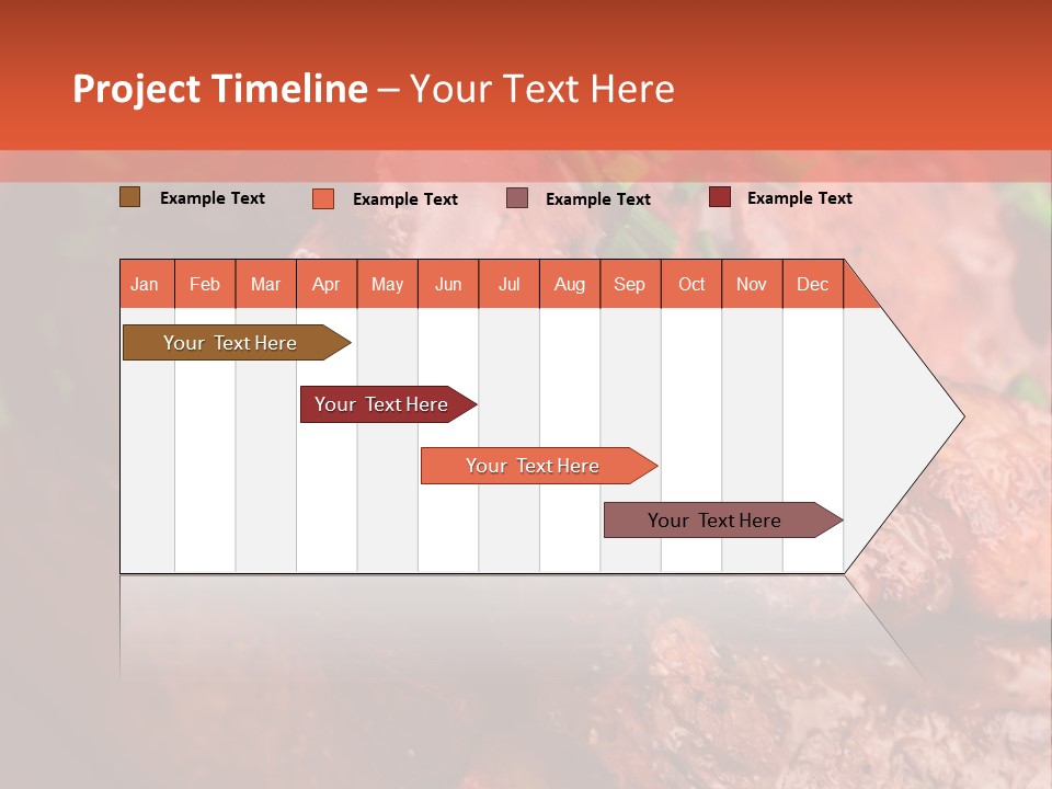 A Red Plate With Meat And Vegetables On It PowerPoint Template