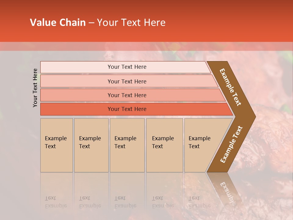 A Red Plate With Meat And Vegetables On It PowerPoint Template