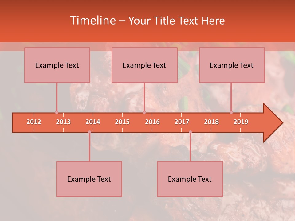 A Red Plate With Meat And Vegetables On It PowerPoint Template