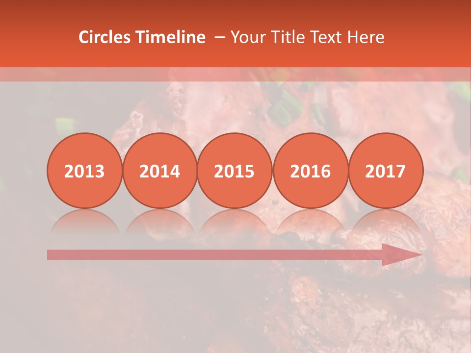 A Red Plate With Meat And Vegetables On It PowerPoint Template