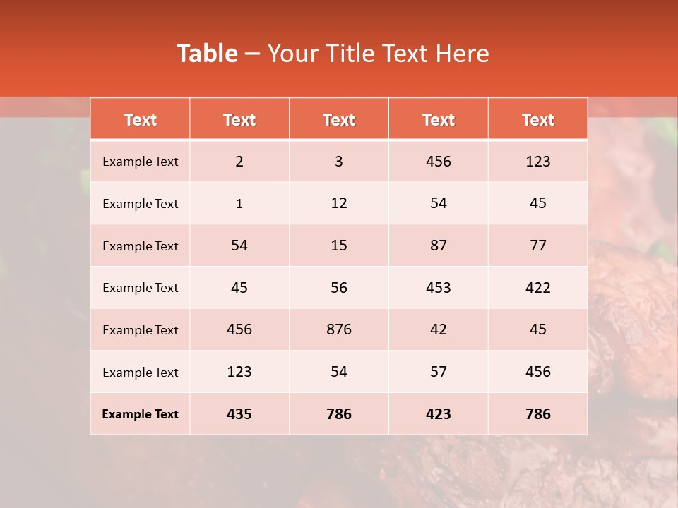 A Red Plate With Meat And Vegetables On It PowerPoint Template