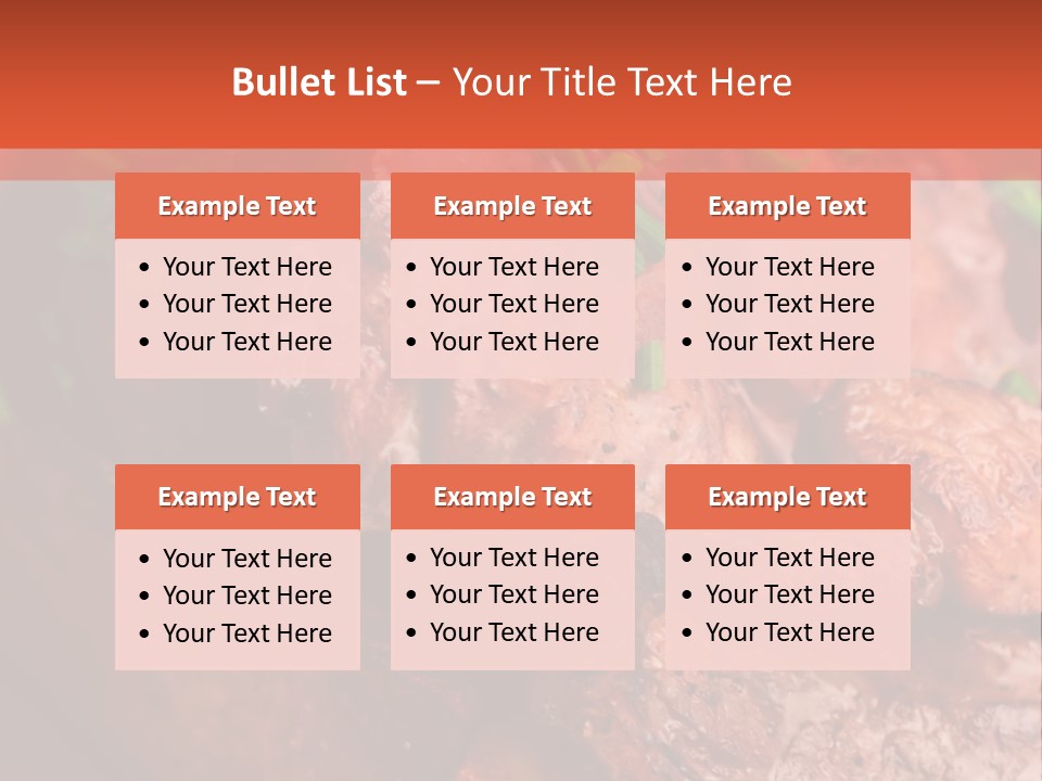 A Red Plate With Meat And Vegetables On It PowerPoint Template