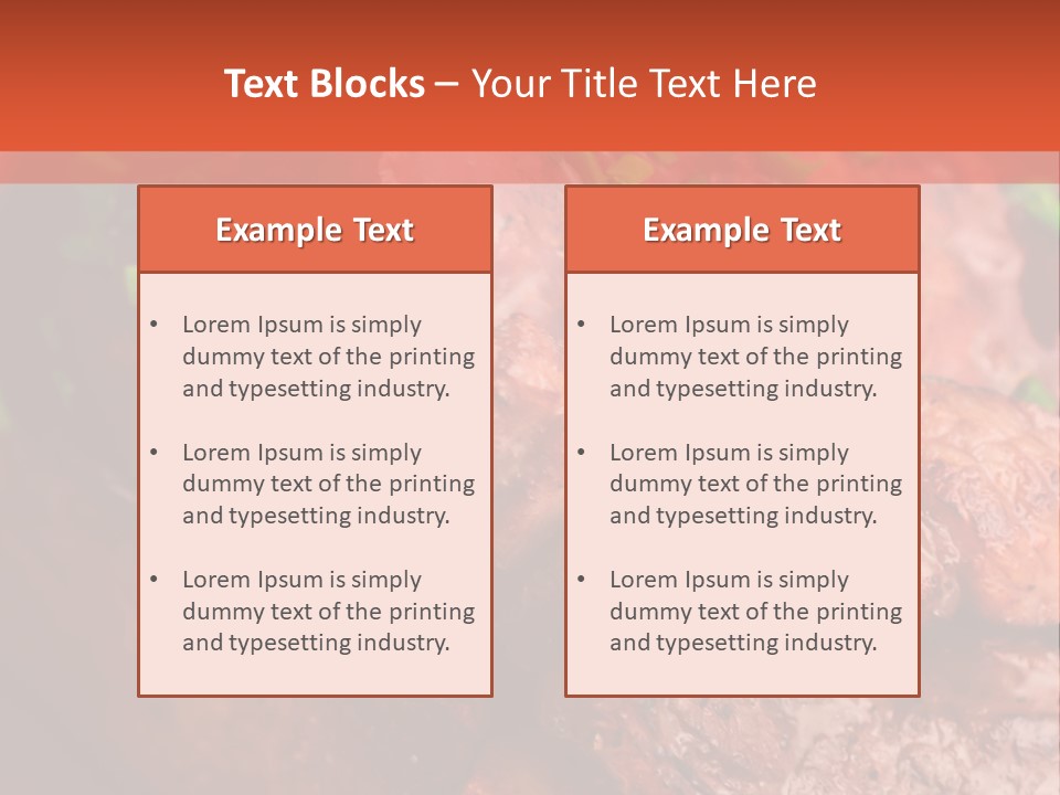 A Red Plate With Meat And Vegetables On It PowerPoint Template
