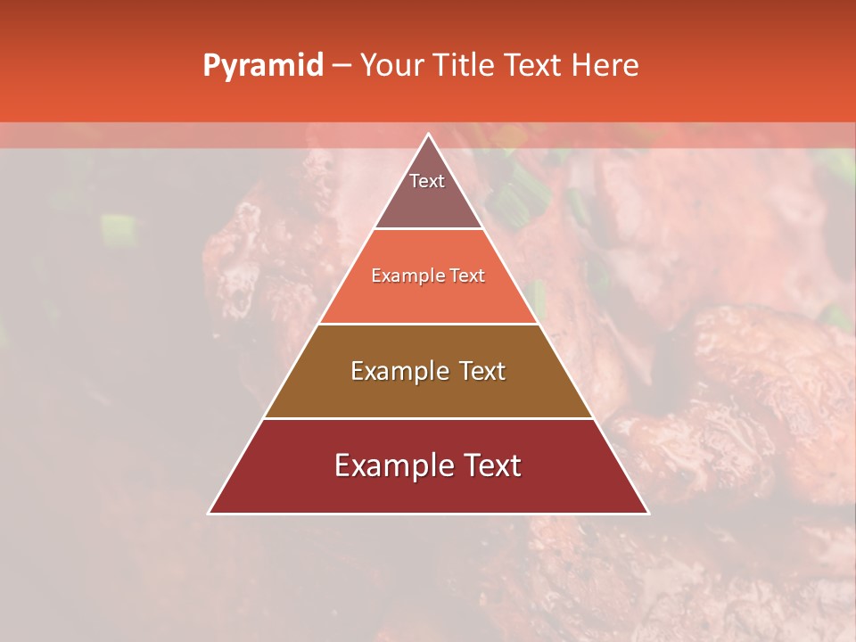 A Red Plate With Meat And Vegetables On It PowerPoint Template